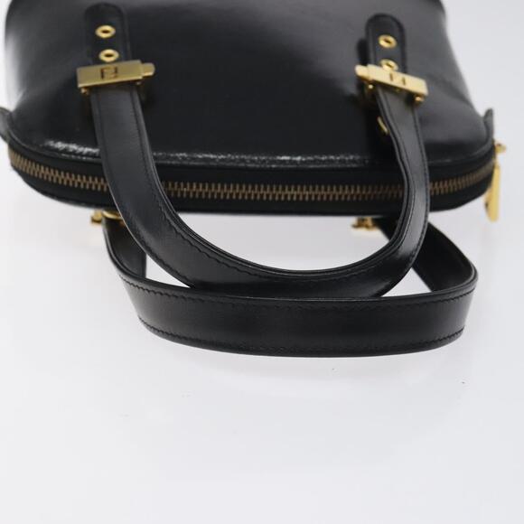 FENDI Hand Bag Leather Black Gold - Picture 7 of 12